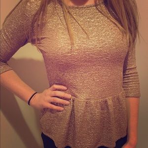 Gold peplum top