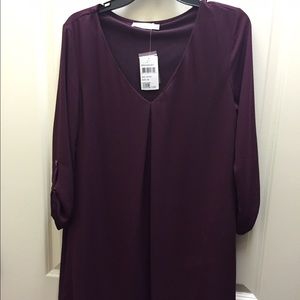 Lush wine color mid 3/4 sleeve dress