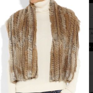 Brown and tan rabbit fur vest