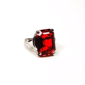 Vintage Red Crystal Statement Cocktail Ring