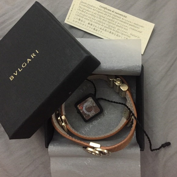 100% Authentic BVLGARI leather wrap bracelet