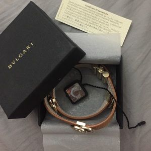 100% Authentic BVLGARI leather wrap bracelet