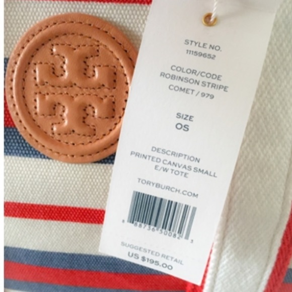 SOLD NWT Tory Burch Printed Canvas East West Tote - Picture 4 of 4