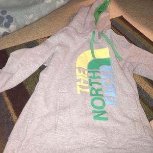 Blue, Yellow, and Green North face Hoodie