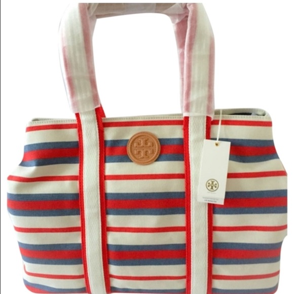 NWT Tory Burch Printed Canvas East West Large Tote