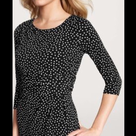 Polka Dot Faux Wrap Dress