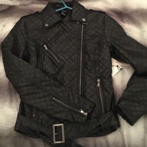 Forever 21 Faux Leather Quilted Moto Jacket