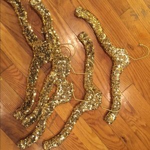Gold sequin hangers