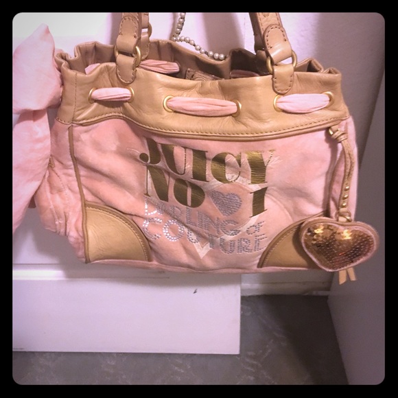 Juicy Couture pink and gold glitter purse 👛