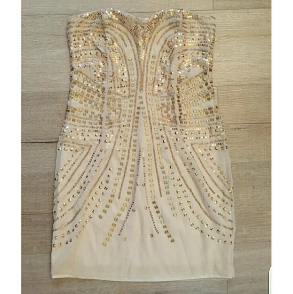 Cream and gold dress