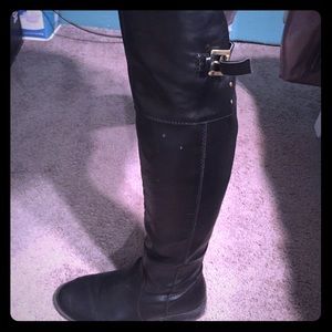 Black knee high boots