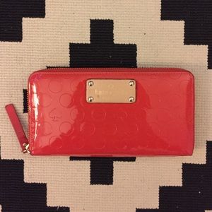 Kate spade patent leather red wallet