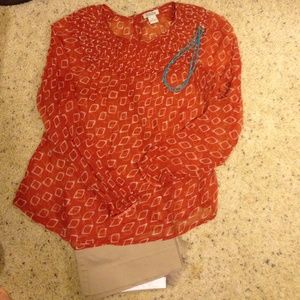 Sheer giraffe-like print blouse