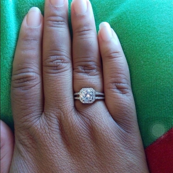 Sterling silver Princess cut Diamond ring