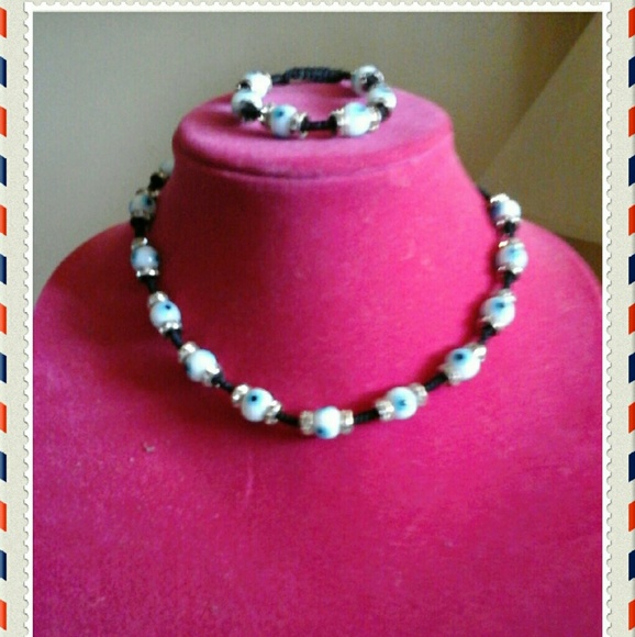 Evil Eye Necklace and Bracelet - Picture 2 of 2
