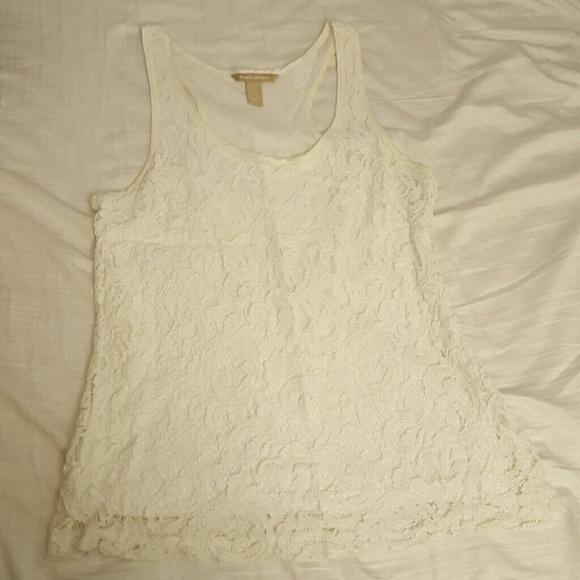 Banana Republic White Lace Dress Shirt