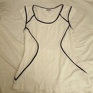 Express white/black top;blouse