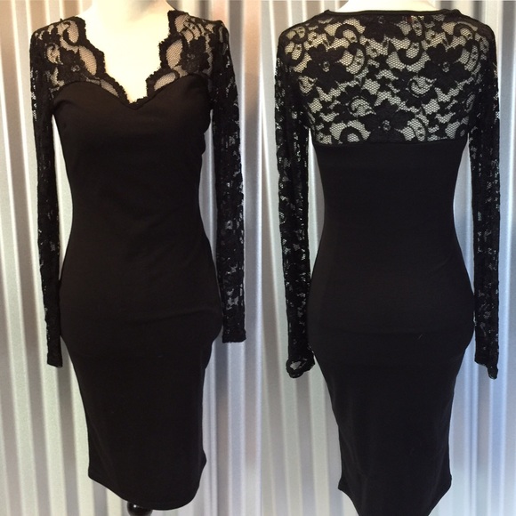 Black lace long sleeve dress 💠💠💠