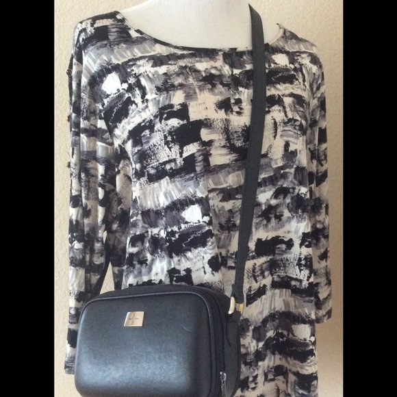 Small black bag Kotlov cross body black bag faux leather