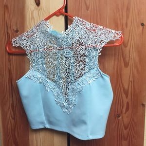 Blue crop top