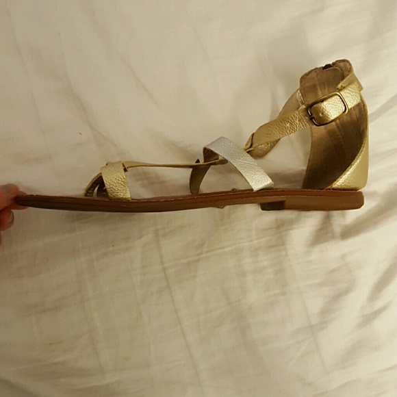 American Eagle Sandals; 2 pair Gold & Black/Brown