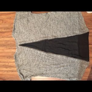 Forever 21 Marled Knit and Chiffon Zipper back top