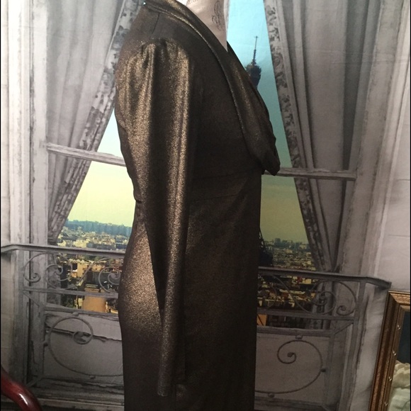 DAVID MEISTER Metallic Long Sleeve  Dress, Size 4 - Picture 2 of 4