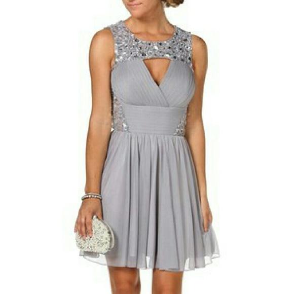 Blondie Nites Karlie Silver Homecoming Dress