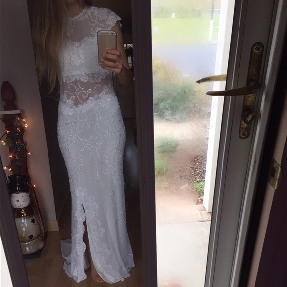 Brand New White lace prom dress - Picture 3 of 4