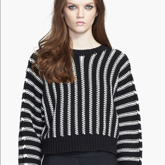 Alexander Wang black & white Chunky Knit Sweater.