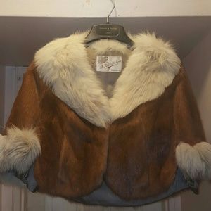 Mink cape w/pockets