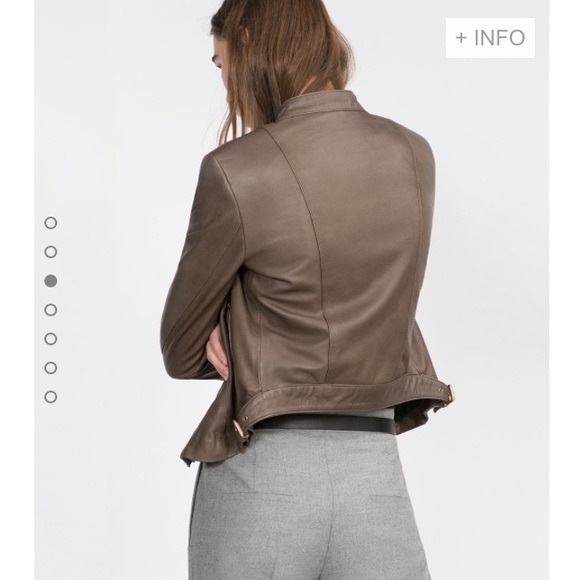 Rare! NWT Zara 100% Leather Jacket With Zips - Picture 2 of 4