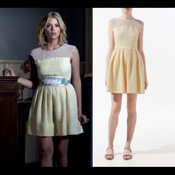 Zara Yellow Crocheted Back Dress