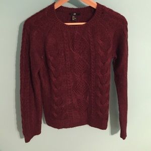 H&M Maroon Cable knit Sweater