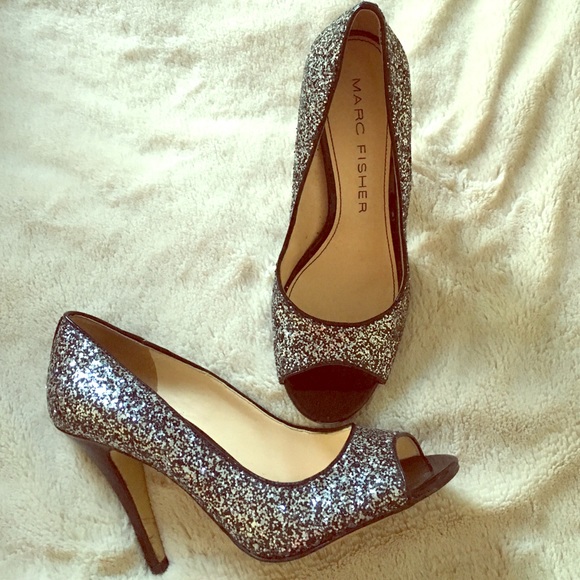 Marc Fisher Peeptoe Sparkle Pumps