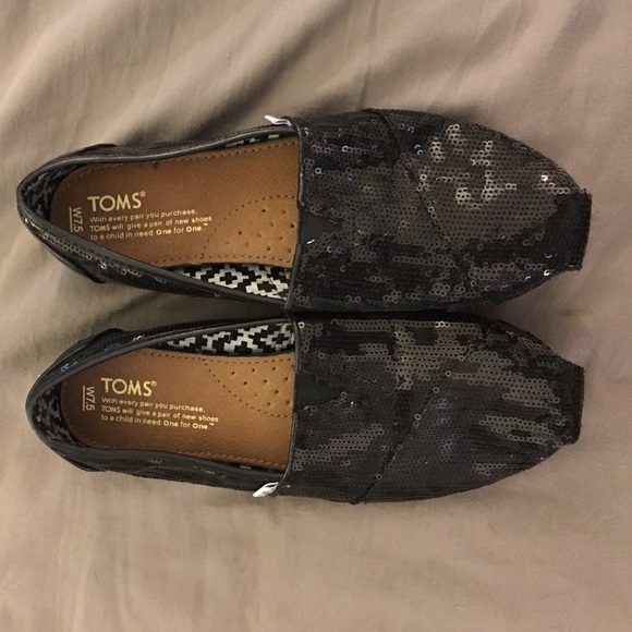 Toms black sequin size 7.5