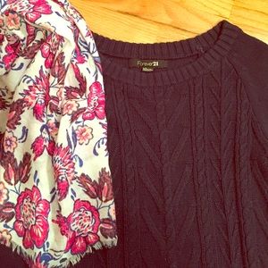 Navy cable knit sweater