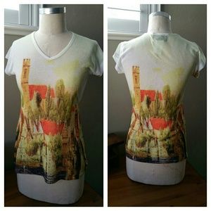 Fitted Tuscany Print Knit Tee