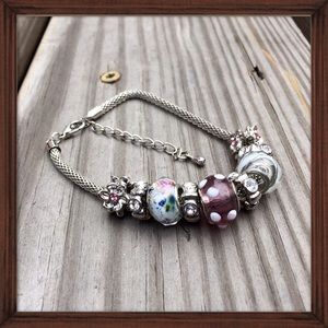 "Turn On the Charm" Crystal Charm Bracelet