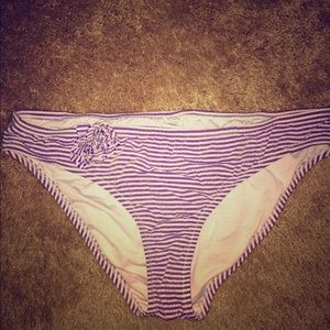 J. Crew L Lavender Pinstriped Hipster Bottom