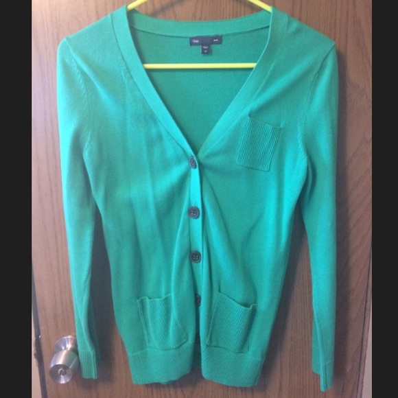 Gap V-Neck Pocket Cardigan Kelly Green - Size XS