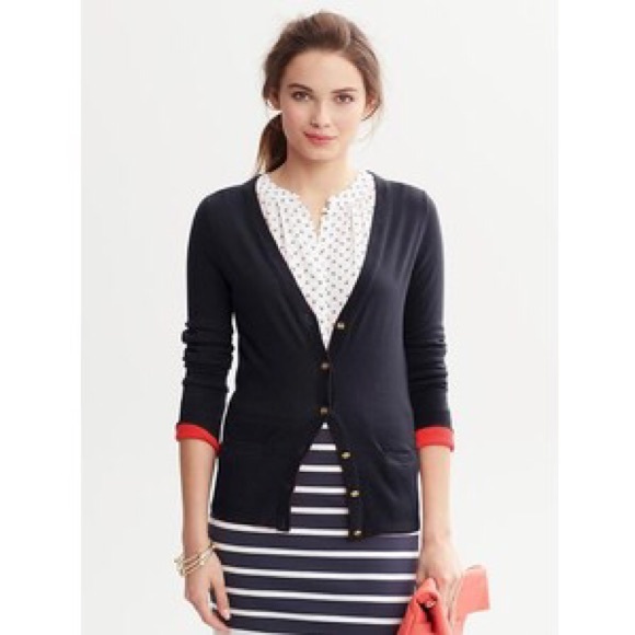 GUC Banana Republic Cardigan Navy/Orange -Size S