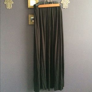 High Slit Black Maxi Skirt