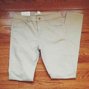 Khaki Skinny Leg Pants