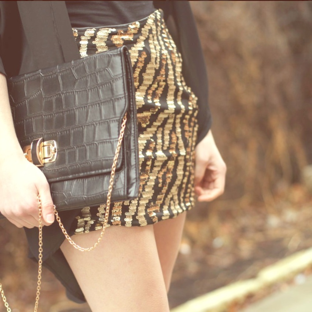 Sequined Zebra Skirt