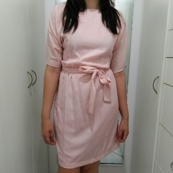Blush tie dress