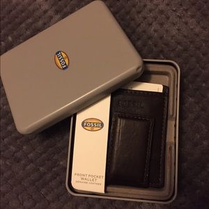 Fossil leather card case wallet