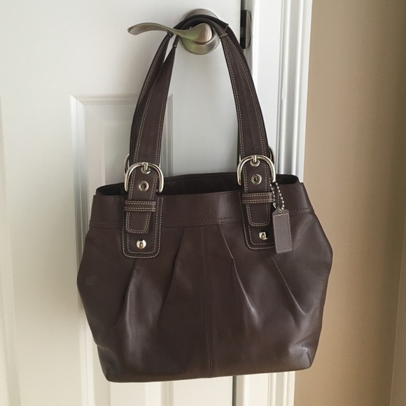 Authentic Brown Leather Coach Purse