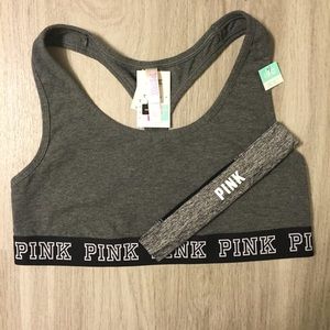 New Vs PINK logo sports bra & headband