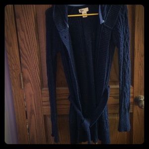 Long navy blue cardigan